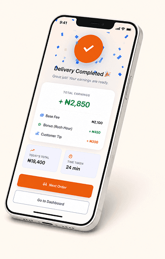 Step-by-step Rider App Interface